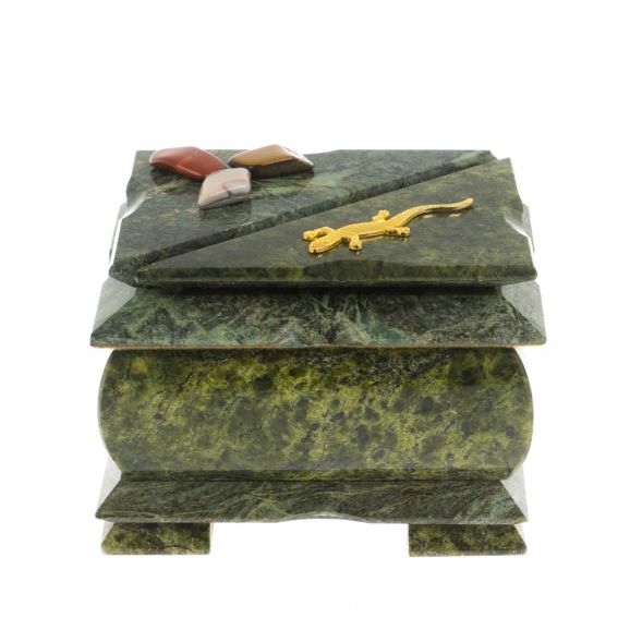 Шкатулка &amp;quot;Оригинал&amp;quot; из змеевика 11,5х8,5х8,5 см 129116