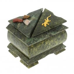 Шкатулка &amp;quot;Оригинал&amp;quot; из змеевика 11,5х8,5х8,5 см
