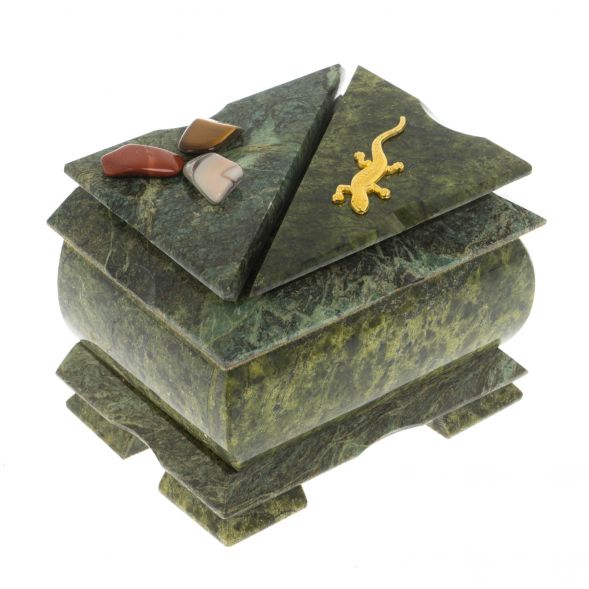 Шкатулка &amp;quot;Оригинал&amp;quot; из змеевика 11,5х8,5х8,5 см 129116