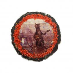 Магнит "Кот гитарист" на змеевике