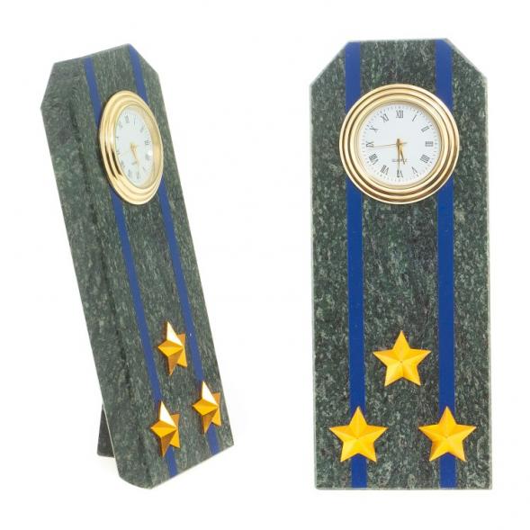 Часы &amp;quot;Погон полковник ФСБ, ФСО&amp;quot; камень змеевик 122523