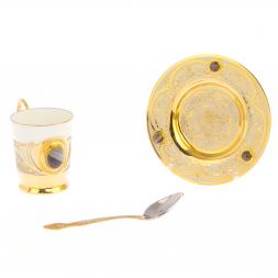 Кофейный набор "Агат" из серого агата 80 мл Златоуст