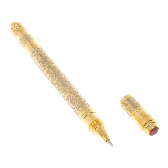 Подарочная ручка с красным фианитом Златоуст 126875