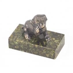 Статуэтка из бронзы и змеевика &amp;quot;Собачка малая №9&amp;quot;