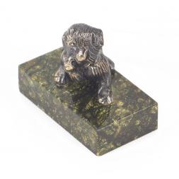 Статуэтка из бронзы и змеевика &amp;quot;Собачка малая №9&amp;quot;