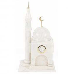 Часы "Мечеть" из белого мрамора