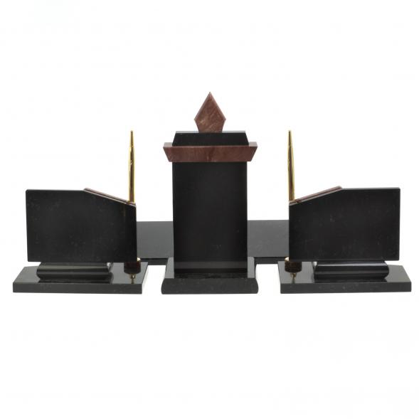 Настольный набор с гербом и флагом России камень лемезит 124682