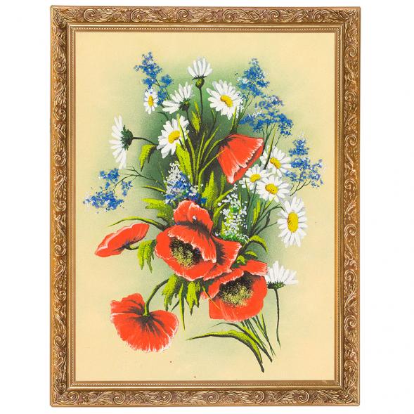 Картина &amp;quot;Букет с маками&amp;quot; багет 36х46 см, каменная крошка 112483