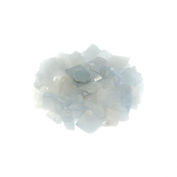 Магнит с ящерицей из камня голубой кальцит 5х5х1 см 128296