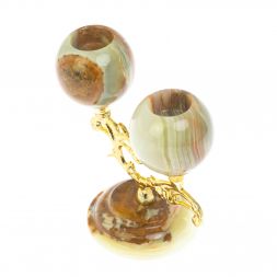 Подсвечник двухрожковый из оникса 10,5х7,5х13,5 см