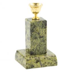 Подсвечник церковный из натурального змеевика "Столбик" 4,5х4,5х7,5 см