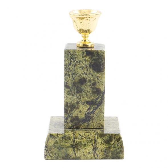 Подсвечник церковный из натурального змеевика &amp;quot;Столбик&amp;quot; 4,5х4,5х7,5 см 120015