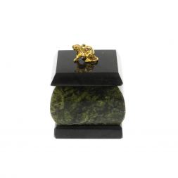 Шкатулка &amp;quot;Мышка&amp;quot; из змеевика 4,5х4,5х6 см