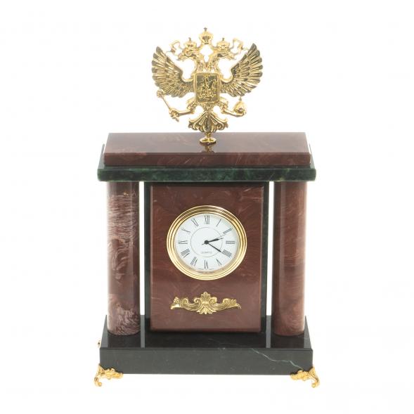Настольные часы &amp;quot;Герб России&amp;quot; камень лемезит 122526