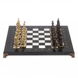 Шахматы бронзовые "Европейские" доска 32х32 см мрамор