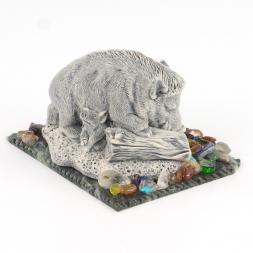 Сувенир &amp;quot;Кабан с поросятами&amp;quot; из мрамолита