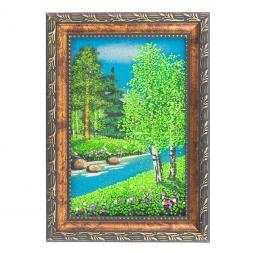 Картина &amp;quot;Летний пейзаж&amp;quot; рамка багет 10х15 см, каменная крошка