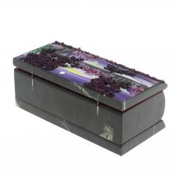 Шкатулка &amp;quot;Рассвет&amp;quot; из черного змеевика 14х7х5 см