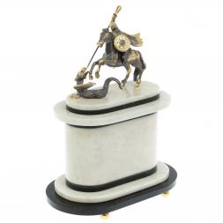 Часы &amp;quot;Георгий Победоносец&amp;quot; из мрамора и бронзы