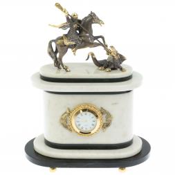 Часы &amp;quot;Георгий Победоносец&amp;quot; из мрамора и бронзы