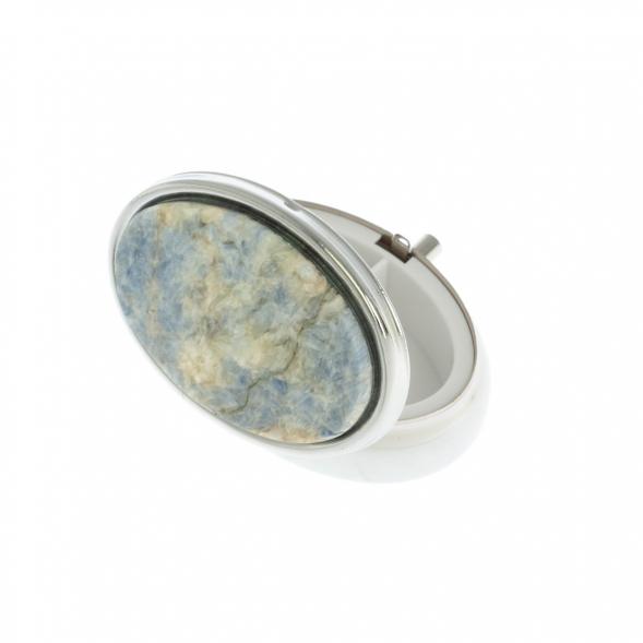 Таблетница овальная на 2 отделения камень кианит 5,5х4,5х 2 см 129623