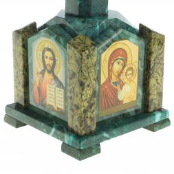 Шкатулка &amp;quot;Часовня&amp;quot; камень змеевик 14х14х24 см