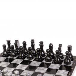 Шахматный набор 3 в 1 &amp;quot;Ящерица&amp;quot; мрамор, гранит с гравировкой