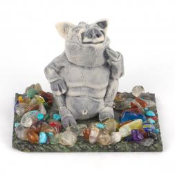 Сувенир &amp;quot;Кабан сидит&amp;quot; из мрамолита