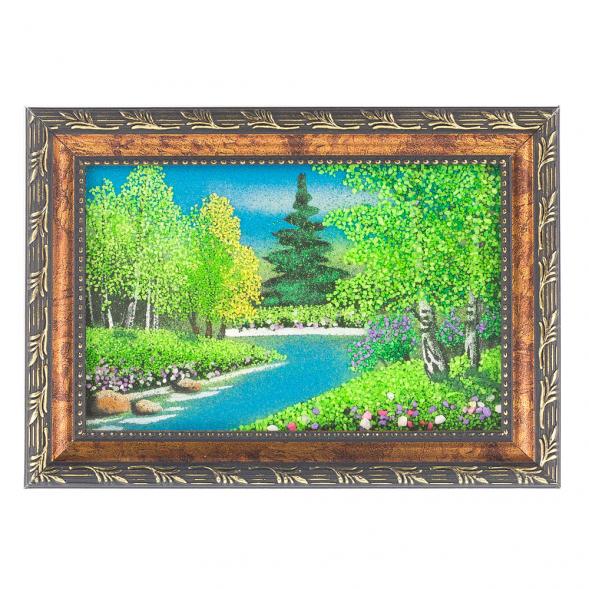 Картина &amp;quot;Летний пейзаж&amp;quot; рамка багет 10х15 см, каменная крошка 119809