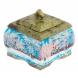 Шкатулка змеевик рисунок Зима 10х10х9 см 119903