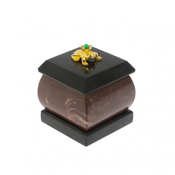 Шкатулка &amp;quot;Лягушка&amp;quot; из камня лемезит 4,5х4,5х6 см 128747