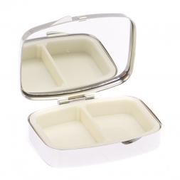 Таблетница на 2 отделения камень малахит цвет серебро