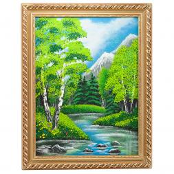 Картина "Летний пейзаж" багет 36х46 см, каменная крошка
