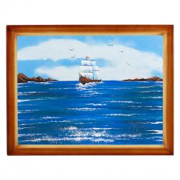 Картина "Морской пейзаж" багет дерево 36х46 см, каменная крошка