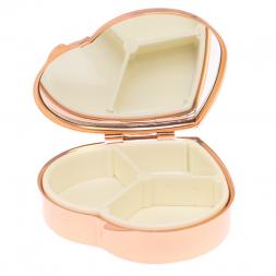 Таблетница "Сердце" на 3 отделения камень флюорит красное золото