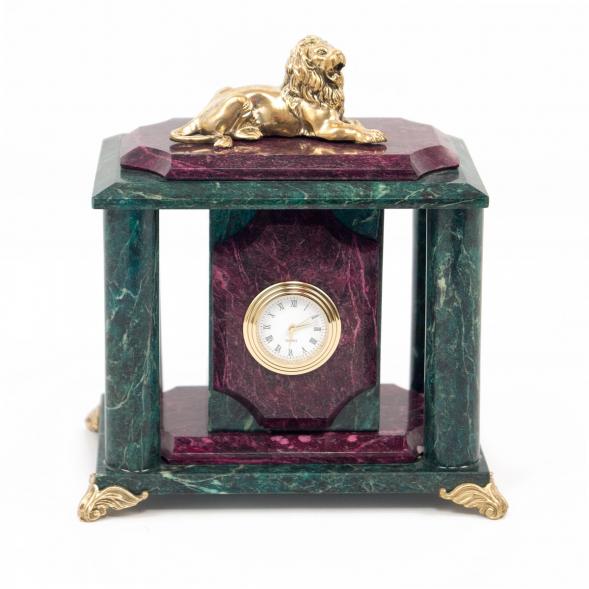 Часы из змеевика и бронзы &amp;quot;Лев&amp;quot; 116620