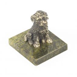 Статуэтка из бронзы и змеевика "Собачка средняя №7"
