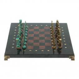 Шахматы &amp;quot;Рыцари&amp;quot; фигуры бронза / патина 28х28 см из лемезита