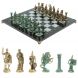 Шахматы &amp;quot;Римские войны&amp;quot; фигуры бронза / патина 44х44 см серый мрамор 128381