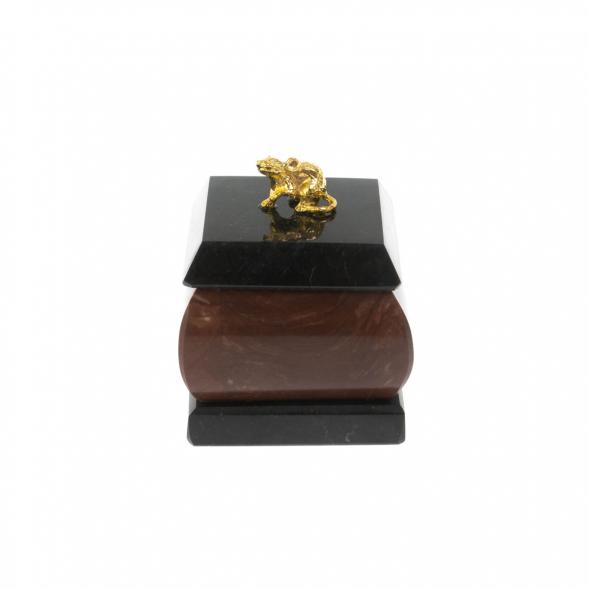 Шкатулка &amp;quot;Мышка&amp;quot; из камня лемезит 4,5х4,5х6 см 128748