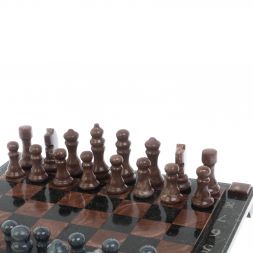 Шахматы с гравировкой &amp;quot;Турнирные&amp;quot; из лемезита 36х36 см