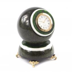 Настольные часы "Шар Антистресс" из темного змеевика 9,5 см