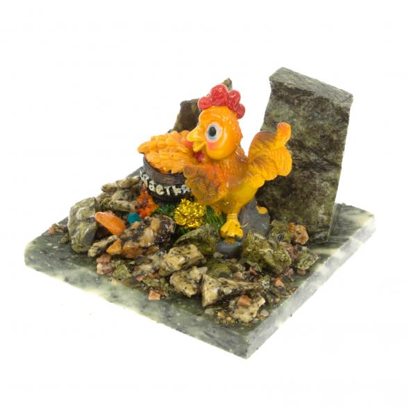 Сувенир &amp;quot;Петух с деньгами&amp;quot; камень змеевик 129819