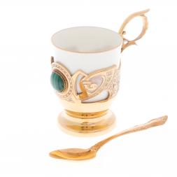 Чашка для кофе "Малахит" фарфор 170 мл в подарочной упаковке Златоуст