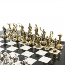 Шахматы &amp;quot;Подвиги Геракла&amp;quot; доска 28х28 см из камня мрамор